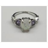 New 925 Silver CZ Set Ring Sz 7