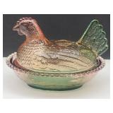 New Not VTG Glass Hen on a Nest 4.5"