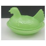 New Not VTG Glass Hen On A Nest 4.5"