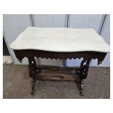 Antique Hall Table w Marble Top 28.5 x 17 x 28" h