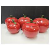 Vintage Metal Set of Apple Canisters