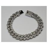 Stainless Steel Cuban Link Iced Out Bracelet