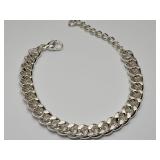 Heavy Sterling Silver Plated Cuban Link Bracelet