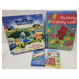 Games, Gummy Candy Lab, Smurfs, Swap & Monopoly Bd