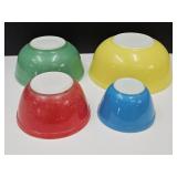 Vintage PYREX Nesting Bowls Red Has DWD