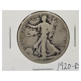 1920 D Walking Liberty Silver Half Dollar Coin