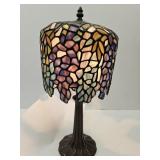 Tiffany Style  Stained Glass Blue Lamp  16" high