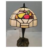 Stained Glass Table Lamp Fruit Basket  19" High