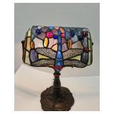 Stained Glass Dragonfly Desk Lamp  10 x 14" high