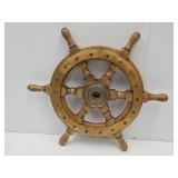 Vintage 16" Nautical Wooden Ship Steering Wheel
