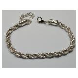 Silver Plated Rope Bracelet