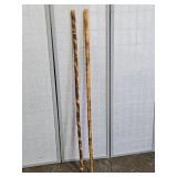 2 Ozark Hardwood Walking Sticks 52" h