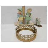 Coventry Ware Girl & Boy 8 1/2 " High, Brass Ring+