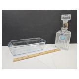Fire King Glass Loaf Pan & Italy Decanter