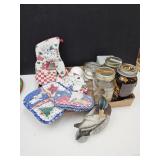 Scented Candles, Potholders, Ball Jar +