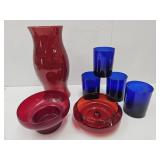 Ruby Red & Cobalt Glass LOT