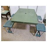 Camping Table w Seats Folds for Storage
