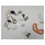 Earrings, Bracelet, VTG Keys +