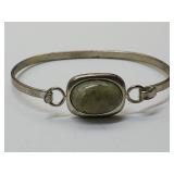 Sterling Silver & Green Agate Bracelet