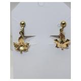 VTG Gold Plated Maple Leaf Clip Earrings