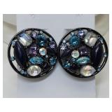 Vintage Jeweled Clip Earrings