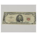 Red Seal 1963 5$ Currency Note