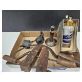 Primative Hog Scraper, clamp, curling iron, +