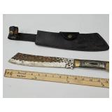 LG Knife Marked Old Forge with Leather Sheath