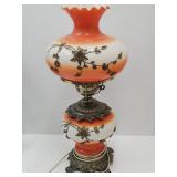 23" h MCM Gone with the Wind Style Hurricane Lamp