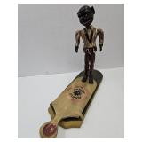 Antique 13" H Dancin Clown Wooden Toy