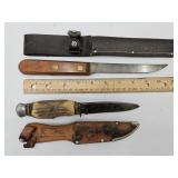 Olsen Knife & Knife with VTG Leather Sheath
