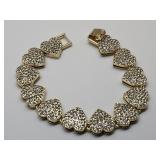 Gold Plated Part Rhinestone Tennis Bracelet
