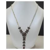Vintage Red Crystal Necklace Marked Napier