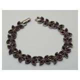Vintage Red Crystal Bracelet Marked Napier