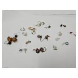 Large Lot  Earrings Dangle, Glass, Silver & More