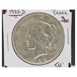 1922 D Silver Peace Dollar Coin