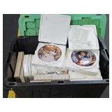 Tote (Black/Green) Full of Collectore Plates