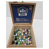 Cigar Box of Vintage Marbles