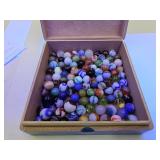 Cigar Box of VTG Marbles- Some Uranium