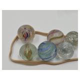 6 Antique German Handmade Marbles