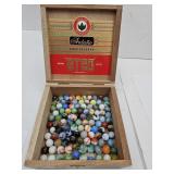 Cigar Box of Vintage Marbles