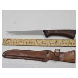 Western Knife with Leather Sheath