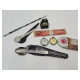 2 Pocket Watches Untested, Pencil Sharpener +++