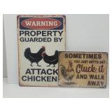 New Chicken Metal & Wood Signs See Sizes