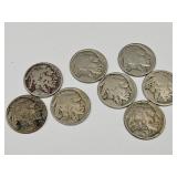 8 Buffalo nickels - 3 with dates