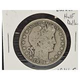 1914 S Barber Silver Half Dollar Coin