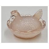 Vintage Miniature Hen on a Nest  2 1/2" h