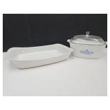 Corning 4 QT Lid Chipped, Pampered Chef Casserole