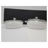 Corning Ware w Lids 2  1/2 & 4 Liter Baking Dishes