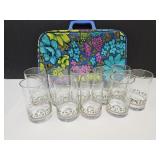 MCM 16" Suitcase & Christmas Glasses